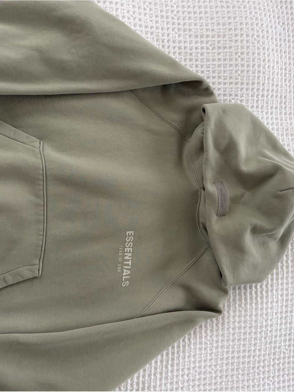 Essentials Olive Green Pullover Hoodie